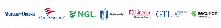 Carriers Carol works with: Mutual of Omaha, OneAmerica, NGL, Nationwide, Lincoln Financial Group, and GTL (Guarantee Trust Life)